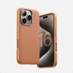 Brown PU Leather Case for iPhone 16 pro max