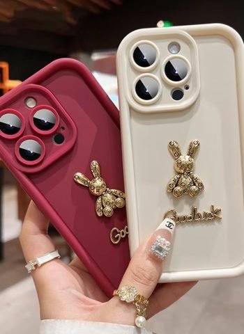 Cuteness Overflow 3D Metallic Teddy Soft iPhone Cover
