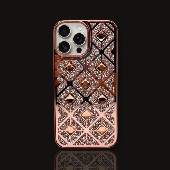 Young Forever Mirror Finish Diamond-Patterned iPhone Case for woman
