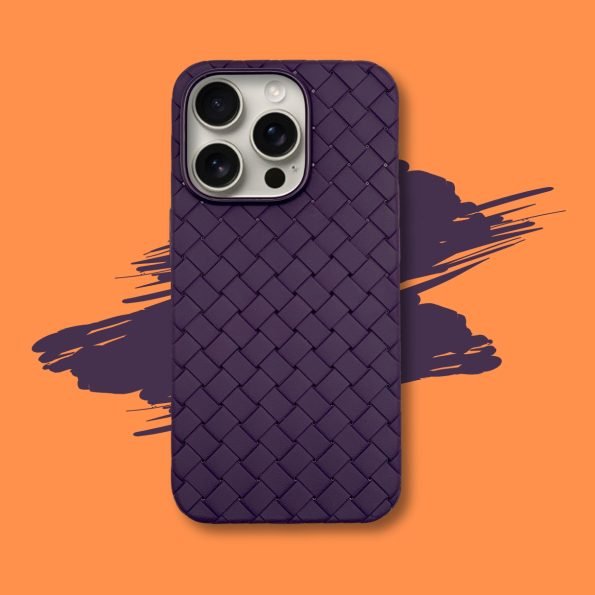 Woven Pattern iPhone Case in Purple Color